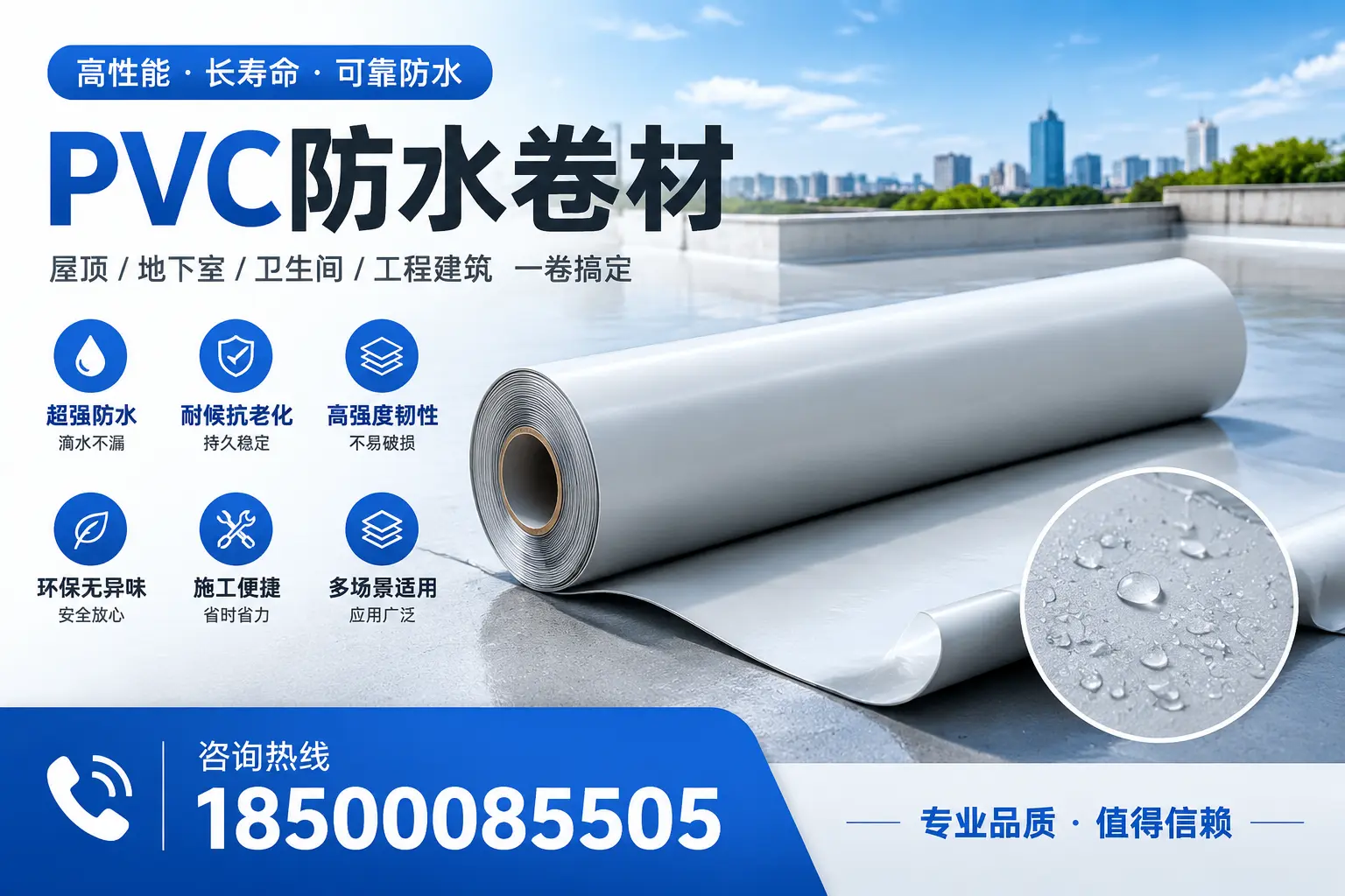 PVC防水卷材的防水效果评测，适合定西的科学依据